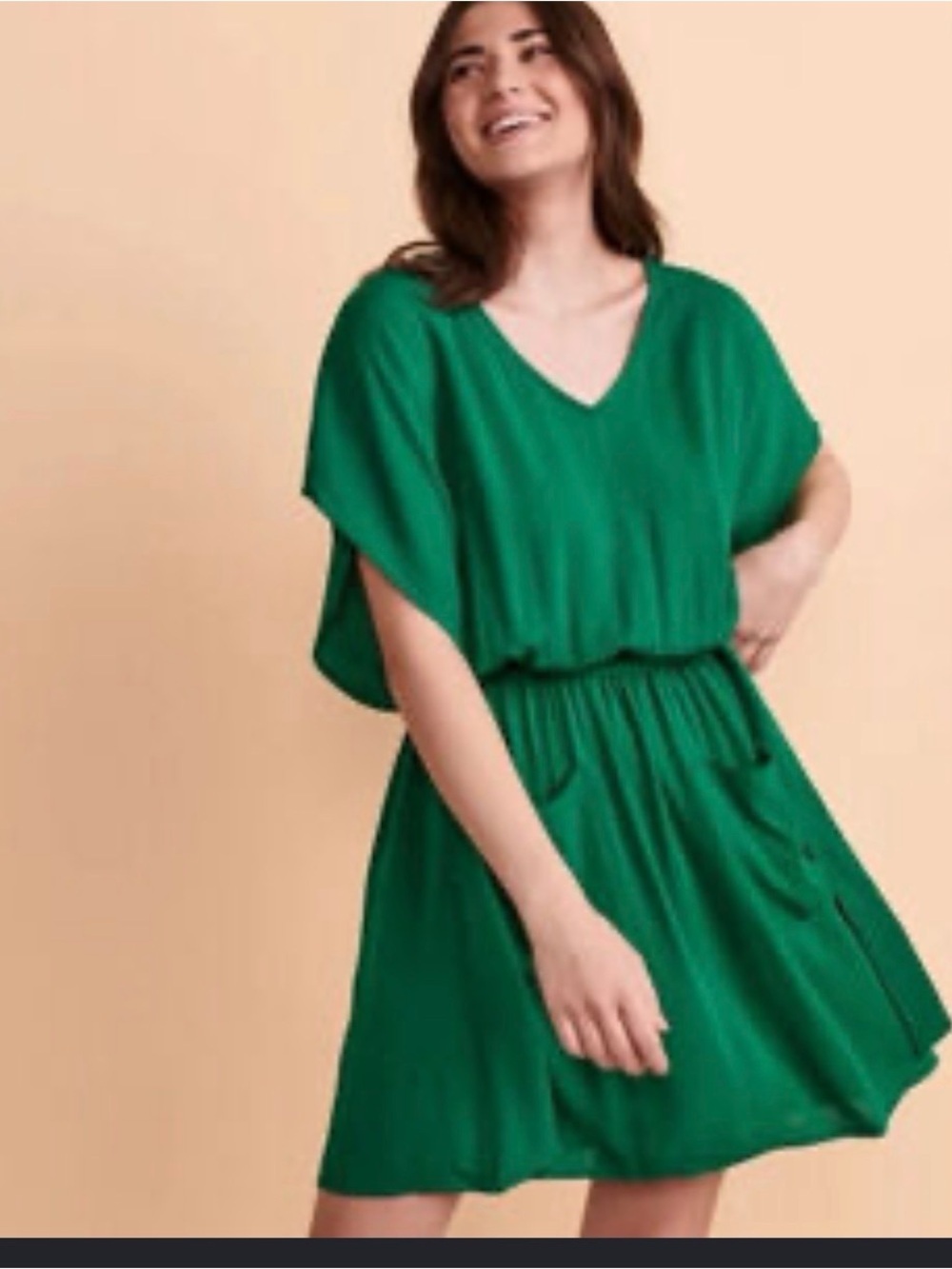 Turquoise Couture Green Dolman Sleeve Blouson Dress Swim Coverup NWT Size M